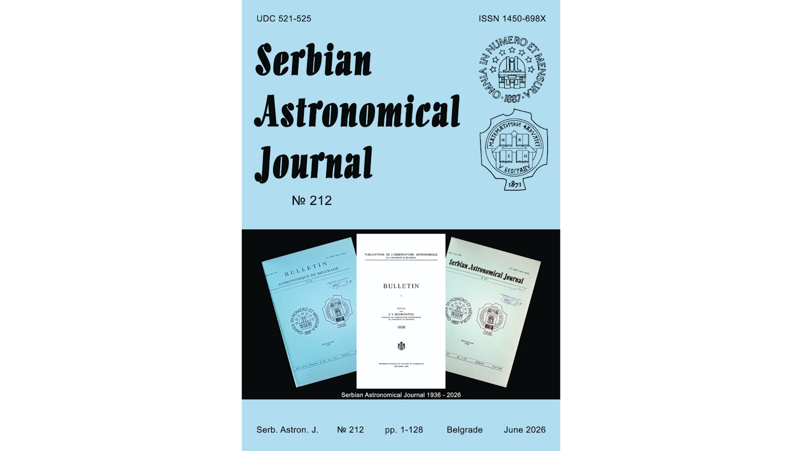 Serbian Astronomical Journal 212
