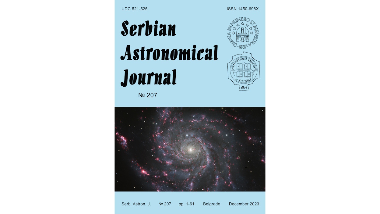 Serbian Astronomical Journal 207